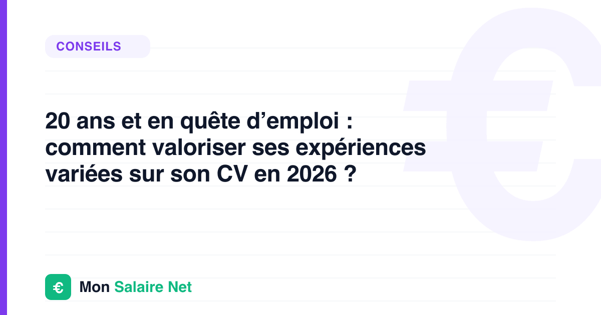 20 ans et en quête d’emploi : comment valoriser ses expériences variées sur son CV en 2026 ?