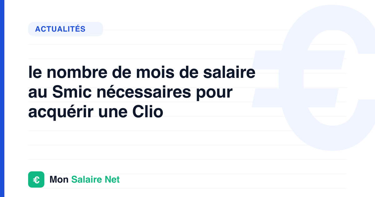 le nombre de mois de salaire au Smic nécessaires pour acquérir une Clio