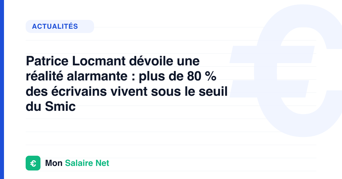 Patrice Locmant dévoile une réalité alarmante : plus de 80 % des écrivains vivent sous le seuil du Smic