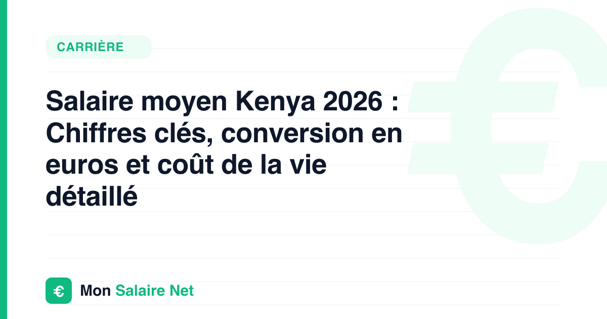 Salaire moyen au Kenya en euros : le chiffre, et ce qu’il cache