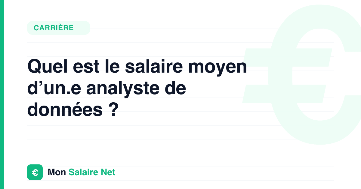 Quel est le salaire moyen d’un.e analyste de données ?