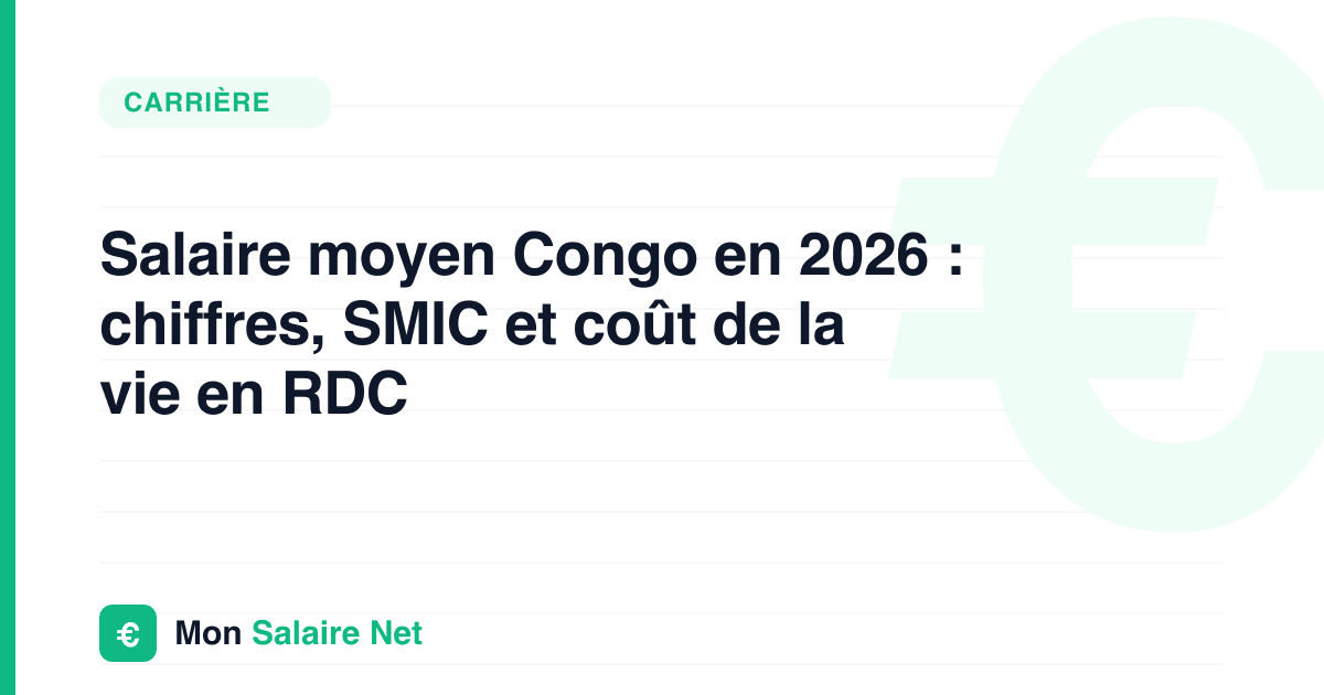 Salaire moyen Congo en 2026 : chiffres, SMIC et coût de la vie en RDC