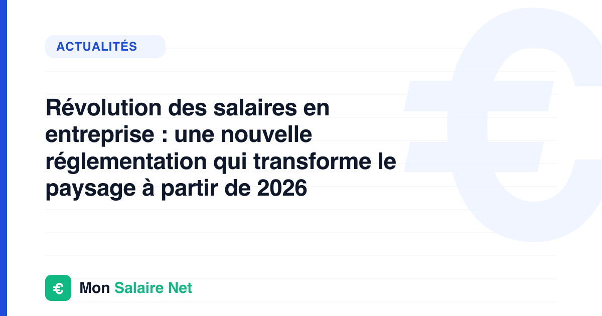 Révolution des salaires en entreprise : une nouvelle réglementation qui transforme le paysage à partir de 2026