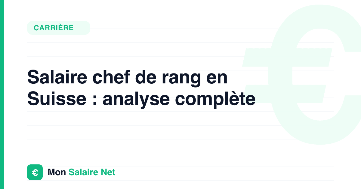 Salaire chef de rang en Suisse : analyse complète