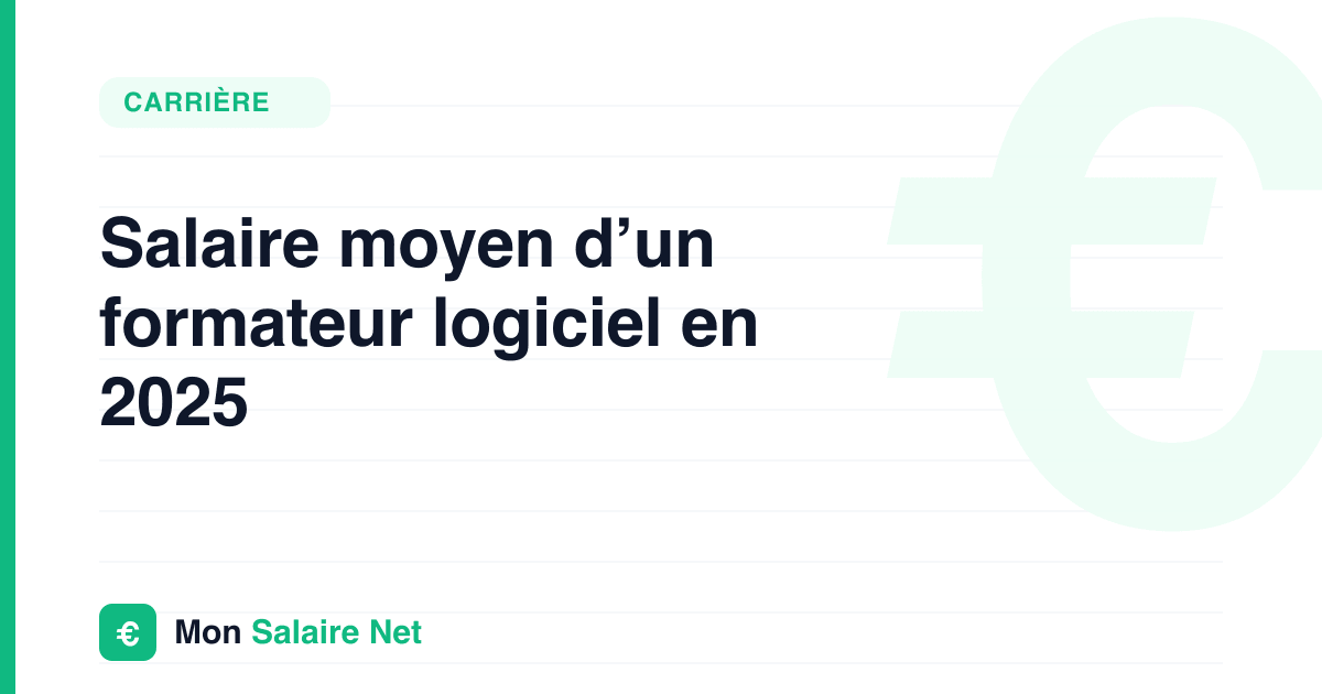 Salaire moyen d’un formateur logiciel en 2025