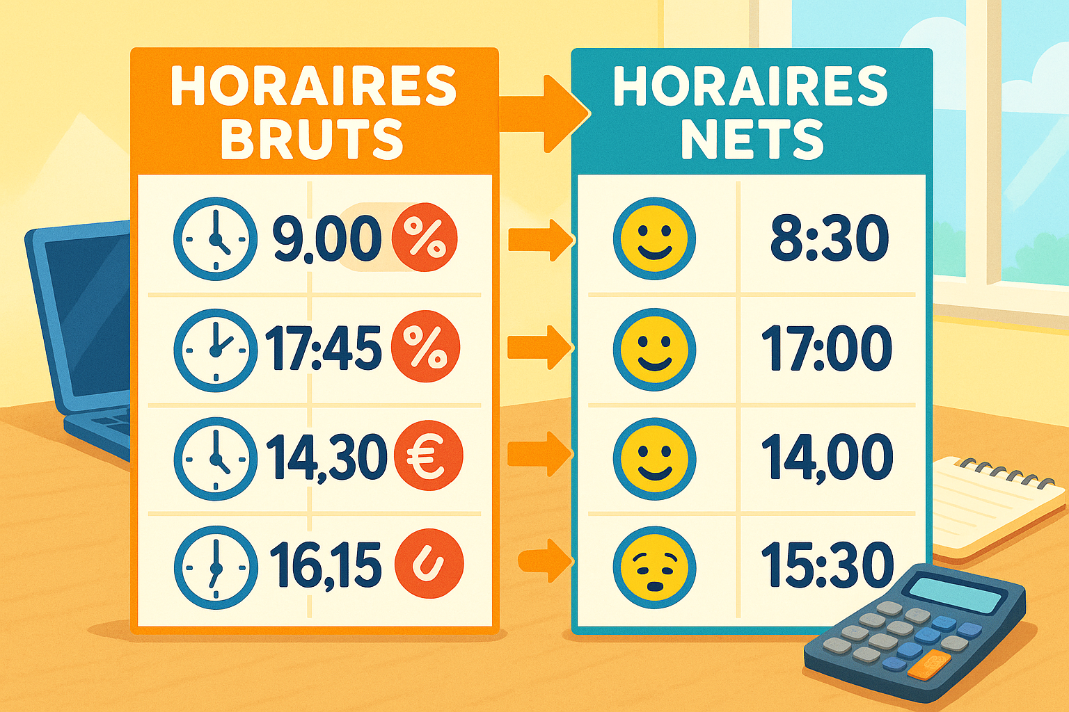 découvrez comment convertir votre horaire brut en montant net grâce à nos calculs détaillés et exemples concrets. apprenez à optimiser votre rémunération et à mieux comprendre votre fiche de paie.